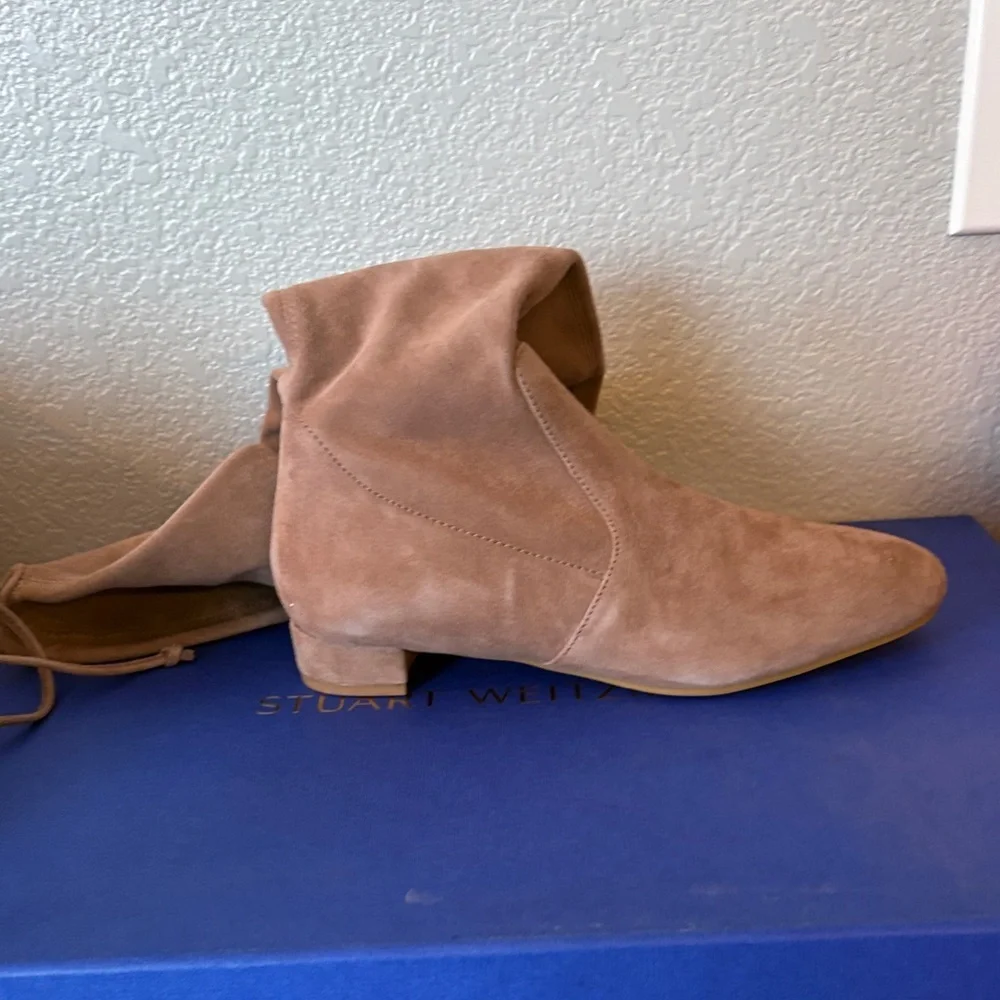 Stuart Weitzman Over-the-Knee Suede Boots in Dusty tan Taupe
